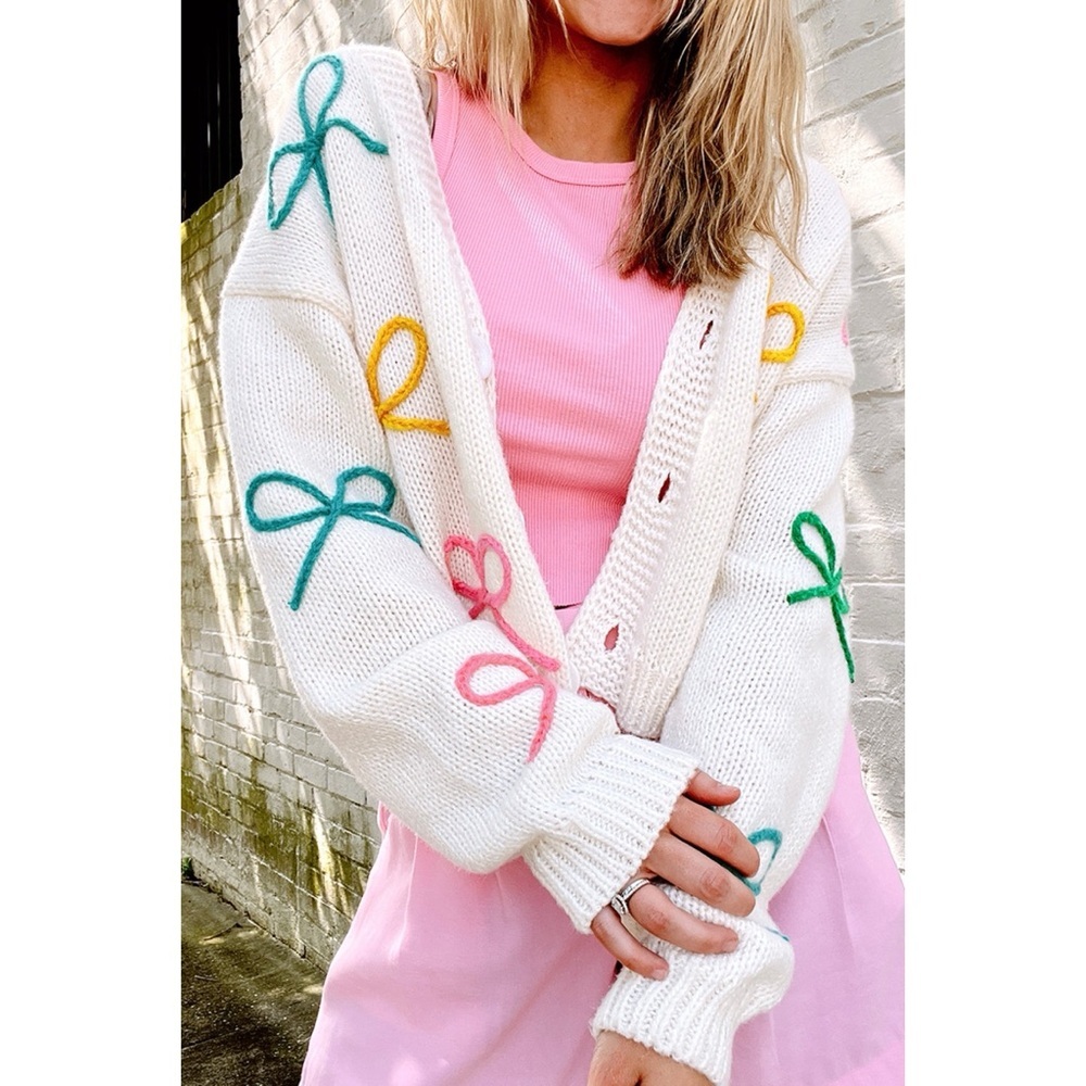 Colorful Bow Knit Cardigan - Picture 1 of 1